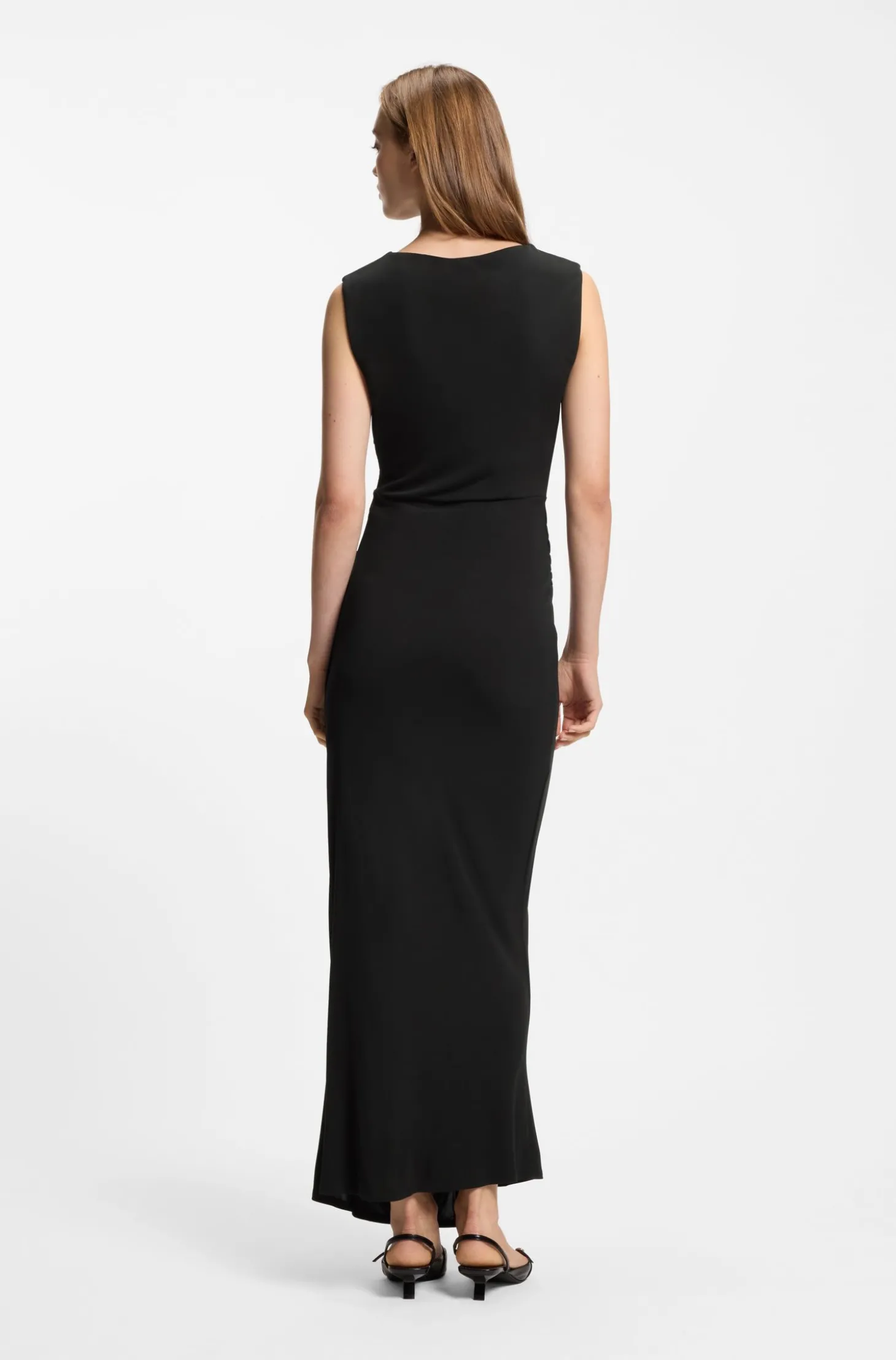 Kleid in Wickel-Optik mit Schließe