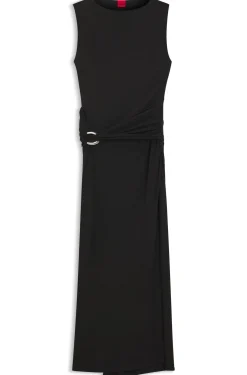 Kleid in Wickel-Optik mit Schließe