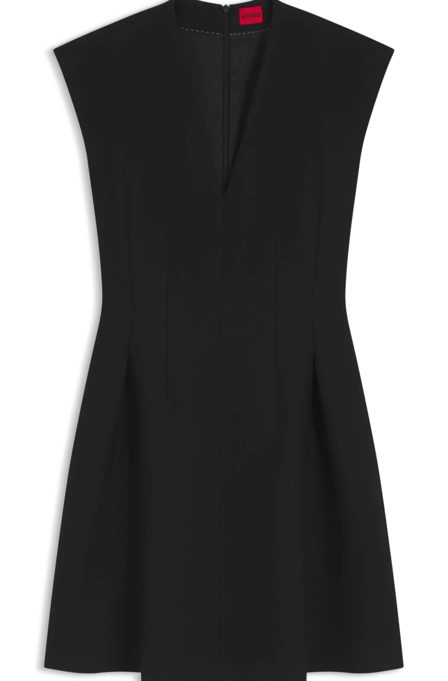 Kleid mit Cap-Ärmeln und Plissee-Details