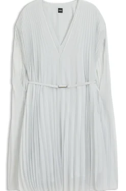 Kleid mit Faltenrock und Cape