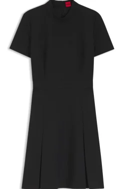 Kleid mit Kellerfalte und Stehkragen