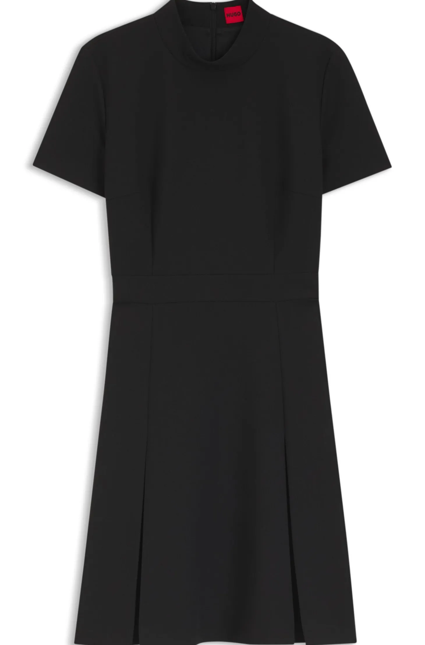 Kleid mit Kellerfalte und Stehkragen