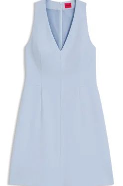Kleid mit V-Ausschnitt und Naht-Details