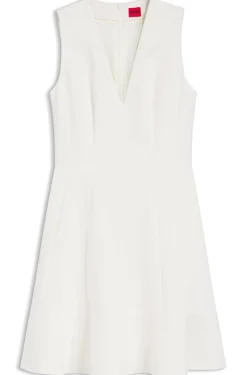Kleid mit V-Ausschnitt und Naht-Details