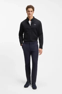 Knitterfreies Hemd aus Baumwoll-Jersey mit natürlichem Stretch