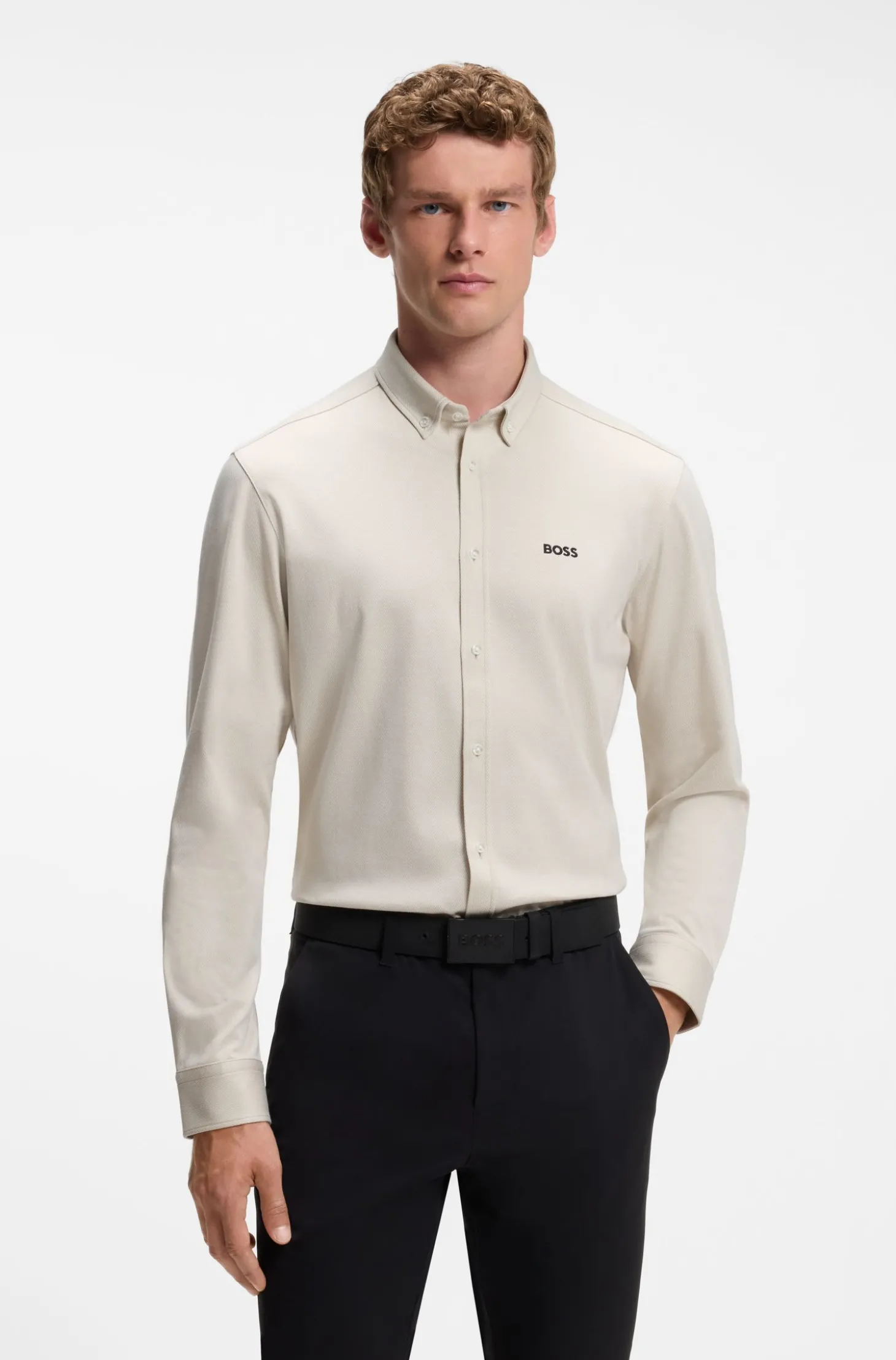 Knitterfreies Hemd aus Baumwoll-Jersey mit natürlichem Stretch