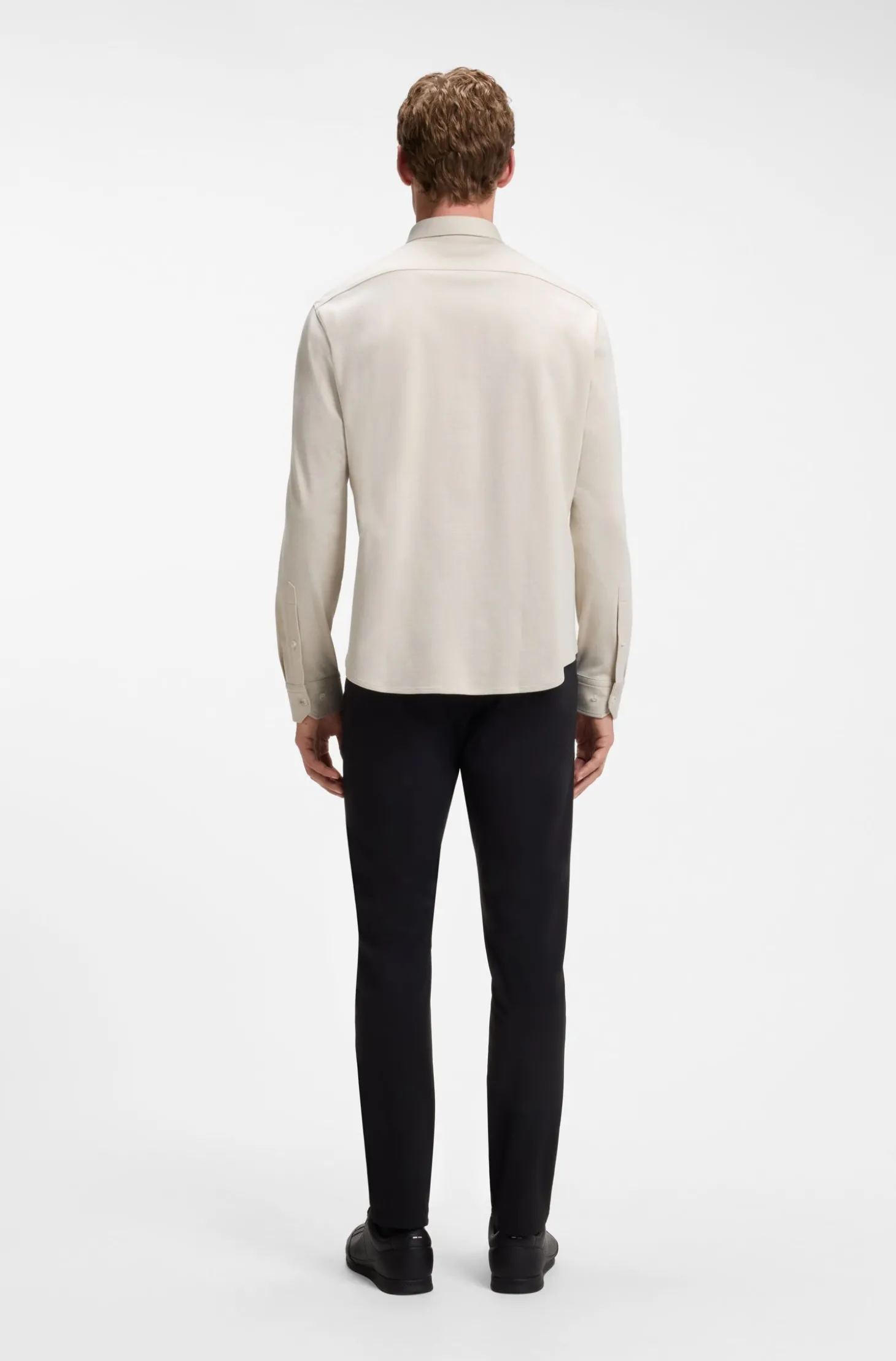 Knitterfreies Hemd aus Baumwoll-Jersey mit natürlichem Stretch
