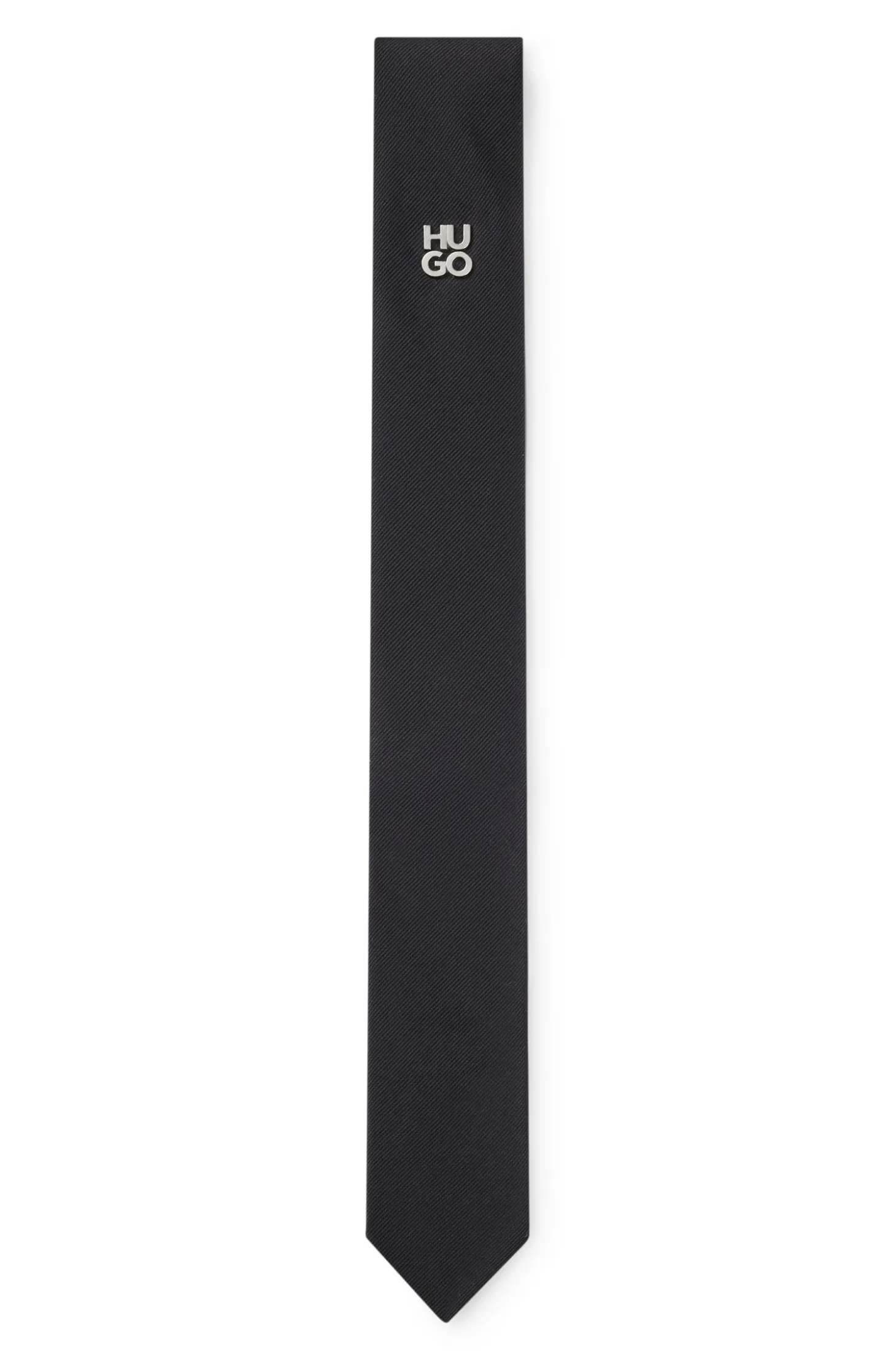 Krawatte aus Jacquard mit metallenem Stack-Logo-Akzent