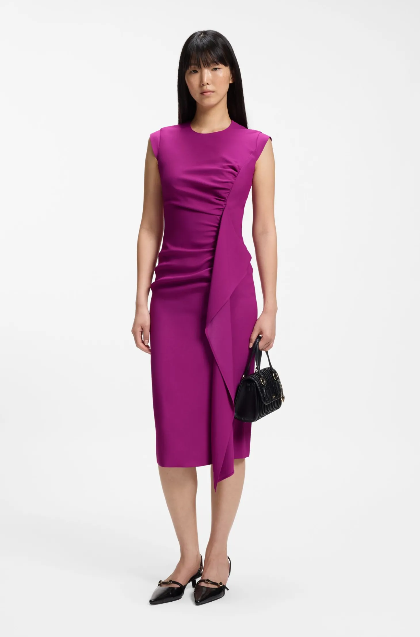 Kreppkleid mit drapiertem Detail