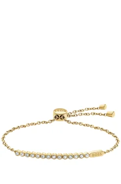 Kristallbesetztes Armband in hellem Gelbgold-Ton