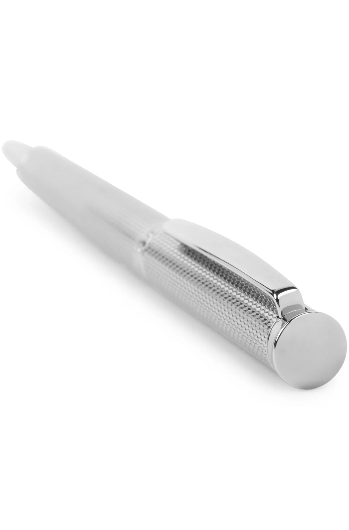 Kugelschreiber mit Chrom-Beschichtung und Rauten-Gravur