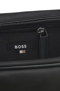 Kulturbeutel aus strukturiertem Twill mit Logo