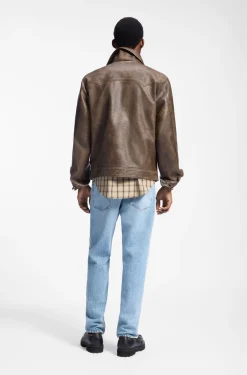 Kunstlederjacke mit kreuzförmigem Zipper am Reißverschluss