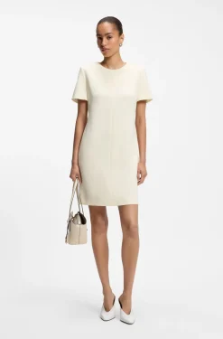 Kurzarm-Kleid aus japanischem Krepp