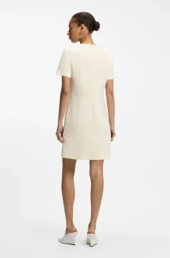 Kurzarm-Kleid aus japanischem Krepp
