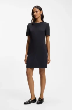 Kurzarm-Kleid aus japanischem Krepp