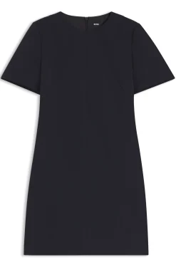 Kurzarm-Kleid aus japanischem Krepp