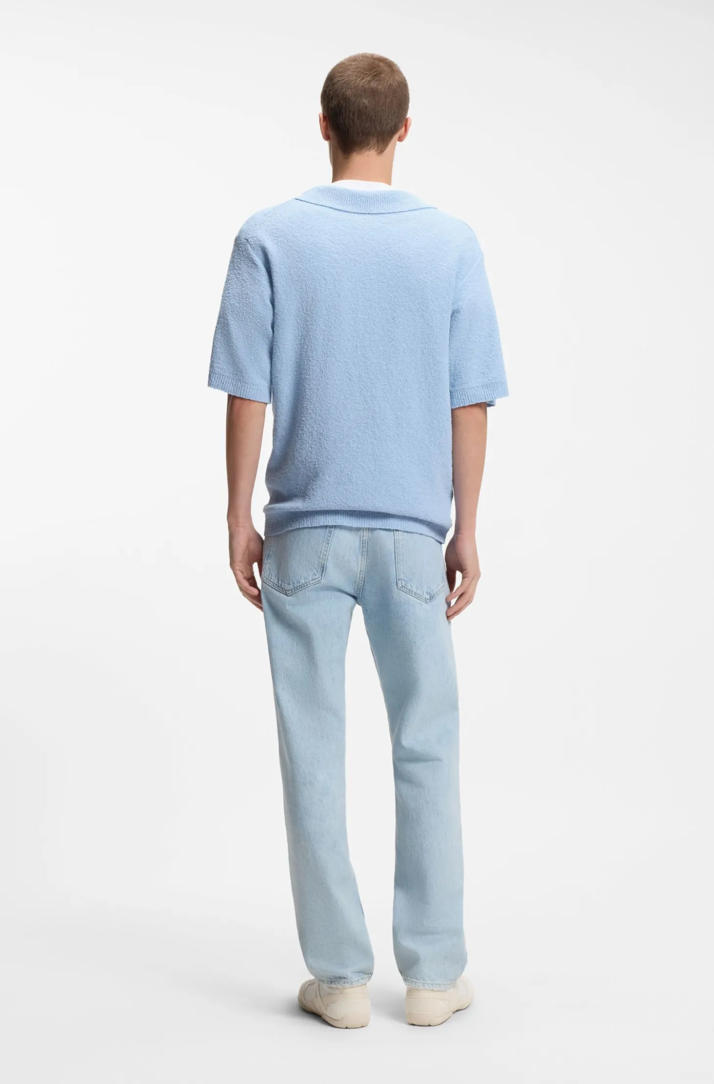 Kurzarm Oversized Pullover aus Baumwoll-Mix-Frottee