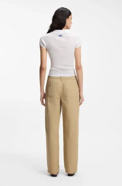 Kurzarm-Pullover aus Stretch-Gewebe mit Polokragen