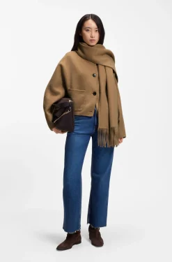 Kurze Oversized-Fit Jacke mit abnehmbarem Schal