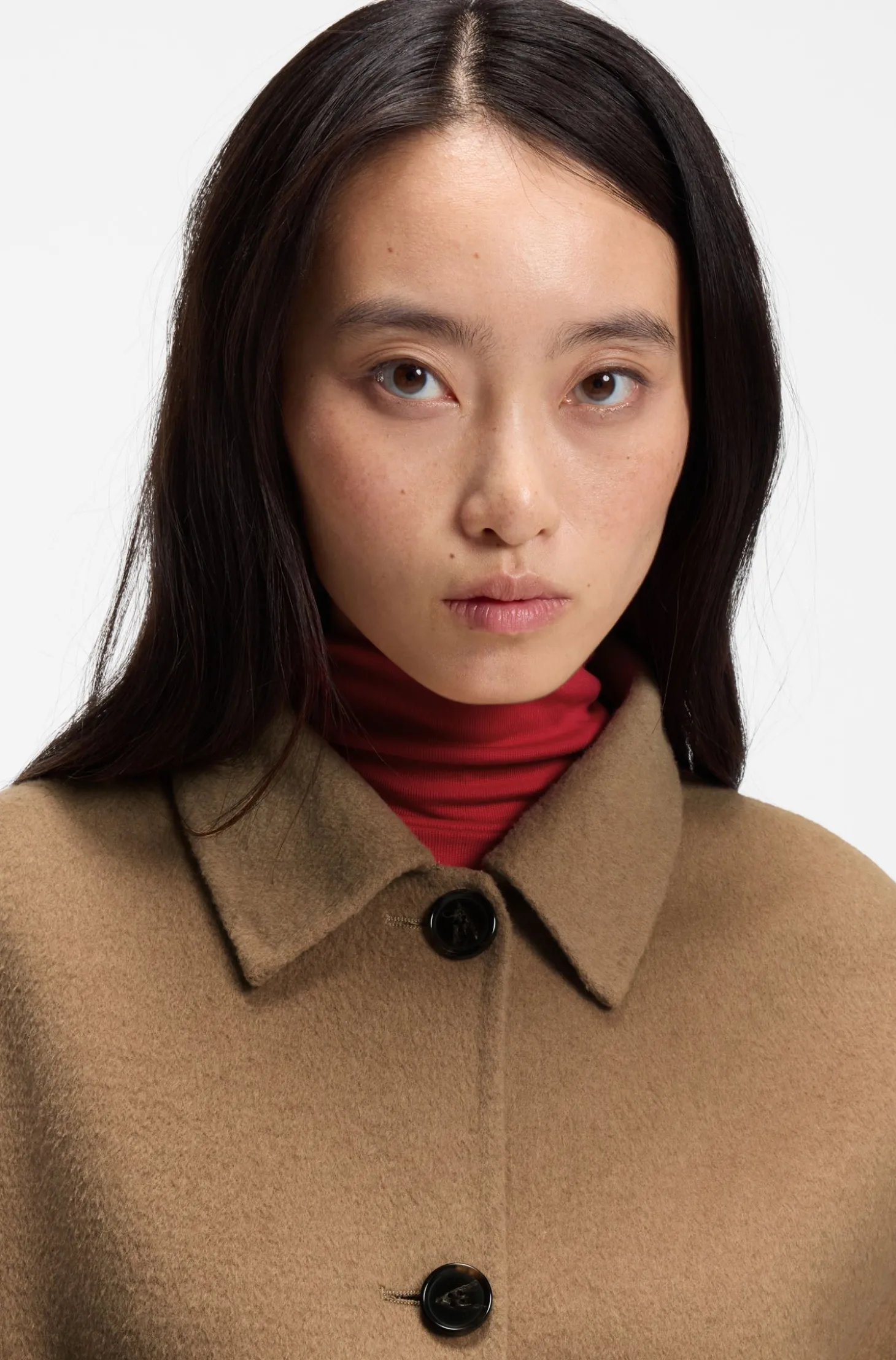 Kurze Oversized-Fit Jacke mit abnehmbarem Schal