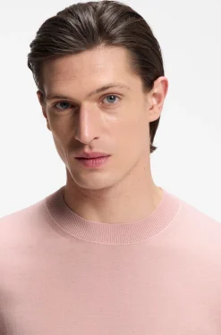 Kurzärmliges Strick-T-Shirt aus Merinowolle