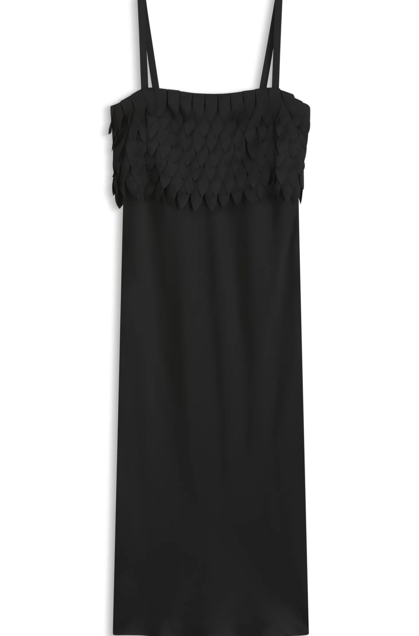 Lang geschnittenes Trägerkleid mit Laser-Cut Details