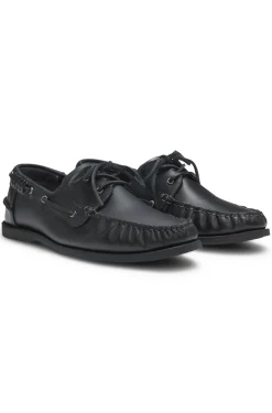 Leder-Bootsschuhe mit Schnürdetail