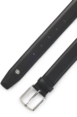 Ledergürtel mit Metalldetails in Silber-Optik und Double-B-Monogramm