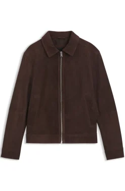 Lederjacke aus Veloursleder mit Reißverschluss