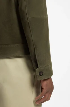 Lederjacke aus Veloursleder mit Reißverschluss