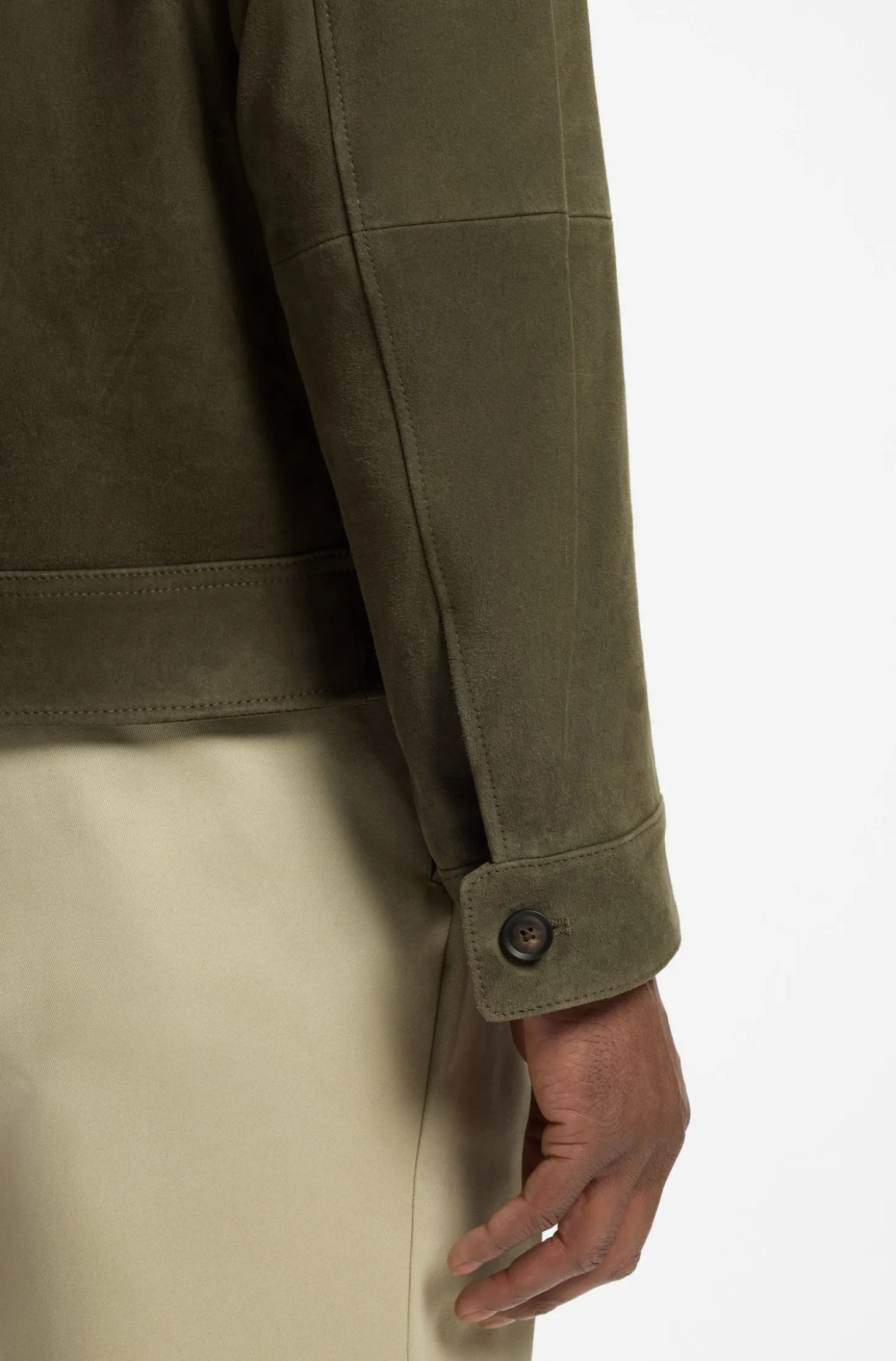 Lederjacke aus Veloursleder mit Reißverschluss
