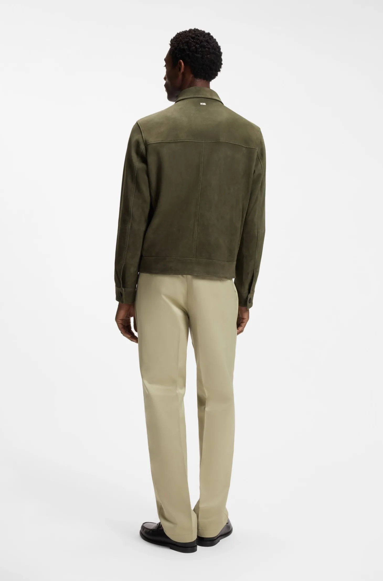 Lederjacke aus Veloursleder mit Reißverschluss