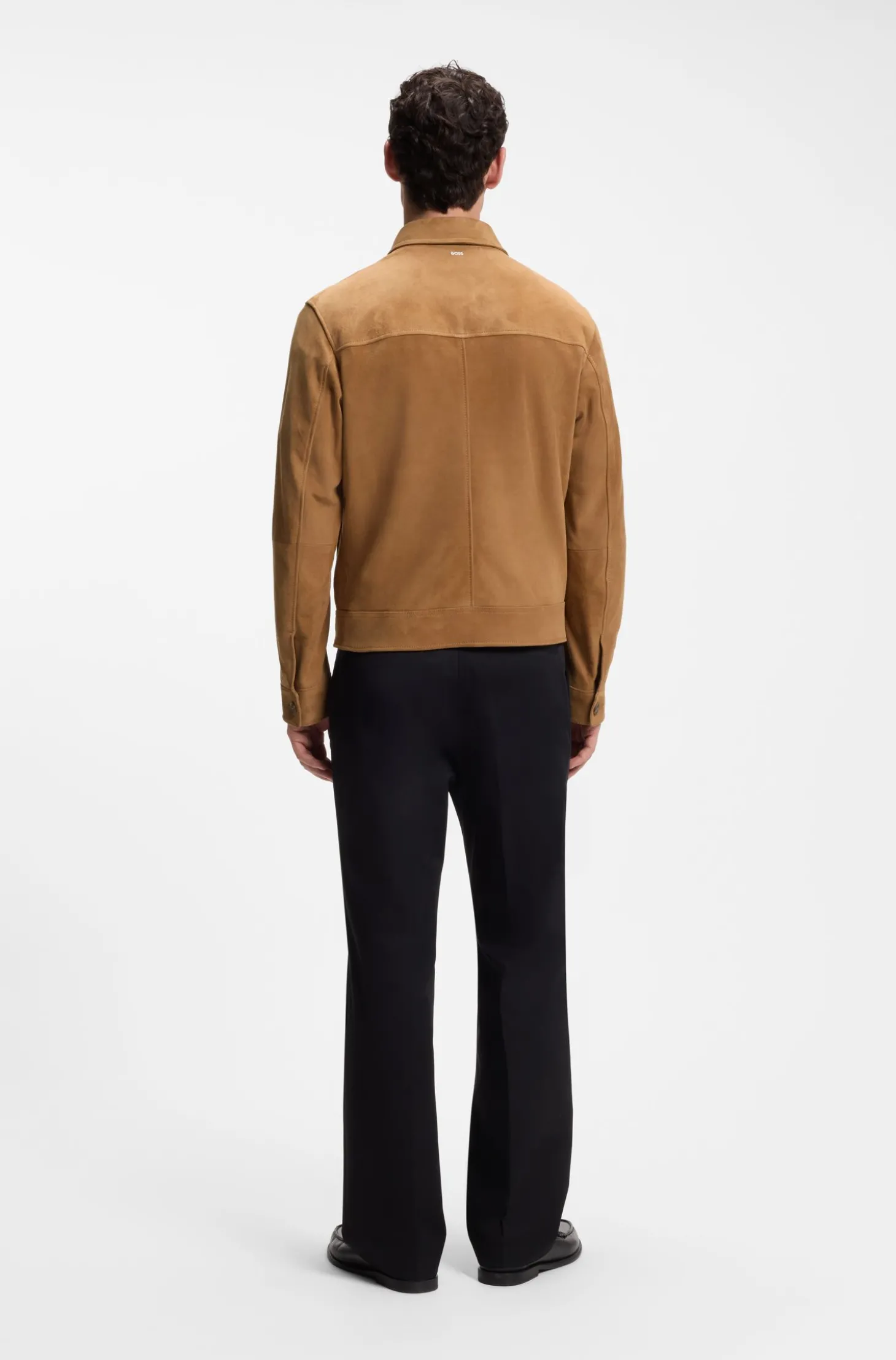 Lederjacke aus Veloursleder mit Reißverschluss