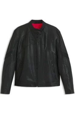 Lederjacke mit Paspeln
