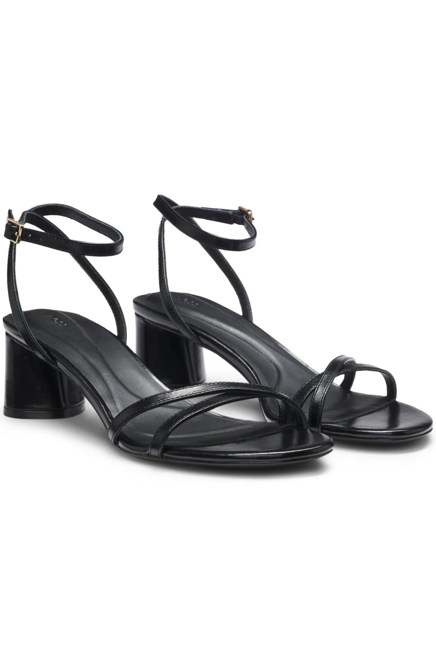 Ledersandalen mit Blockabsatz und Riemchen