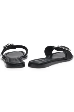 Lederslipper mit Logo-Schließe