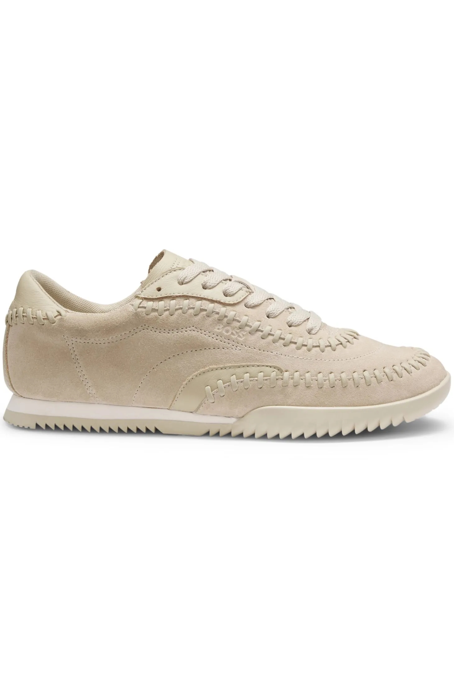 Ledersneakers aus Veloursleder mit Peitschennaht