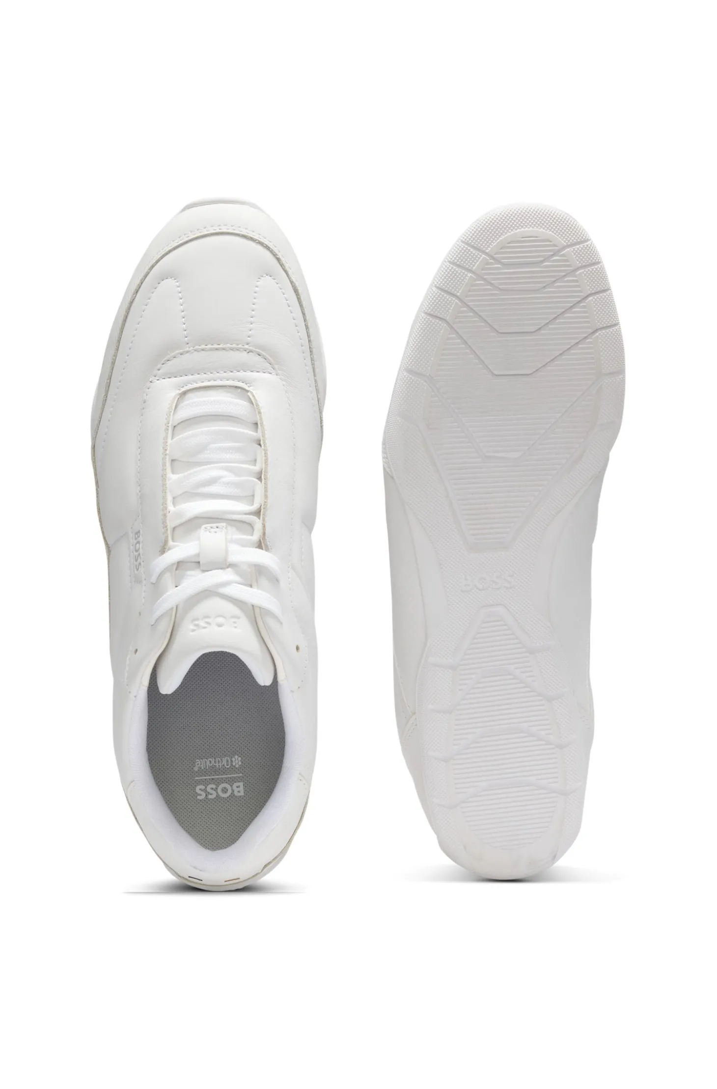 Ledersneakers mit Logo-Detail