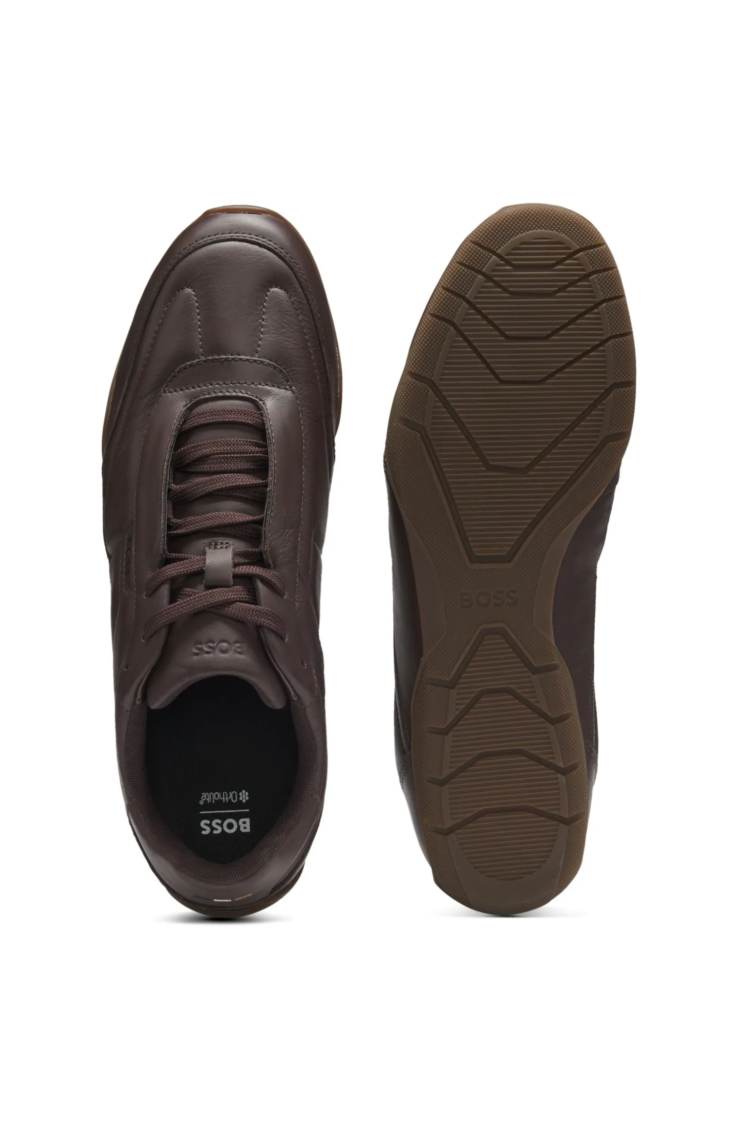 Ledersneakers mit Logo-Detail