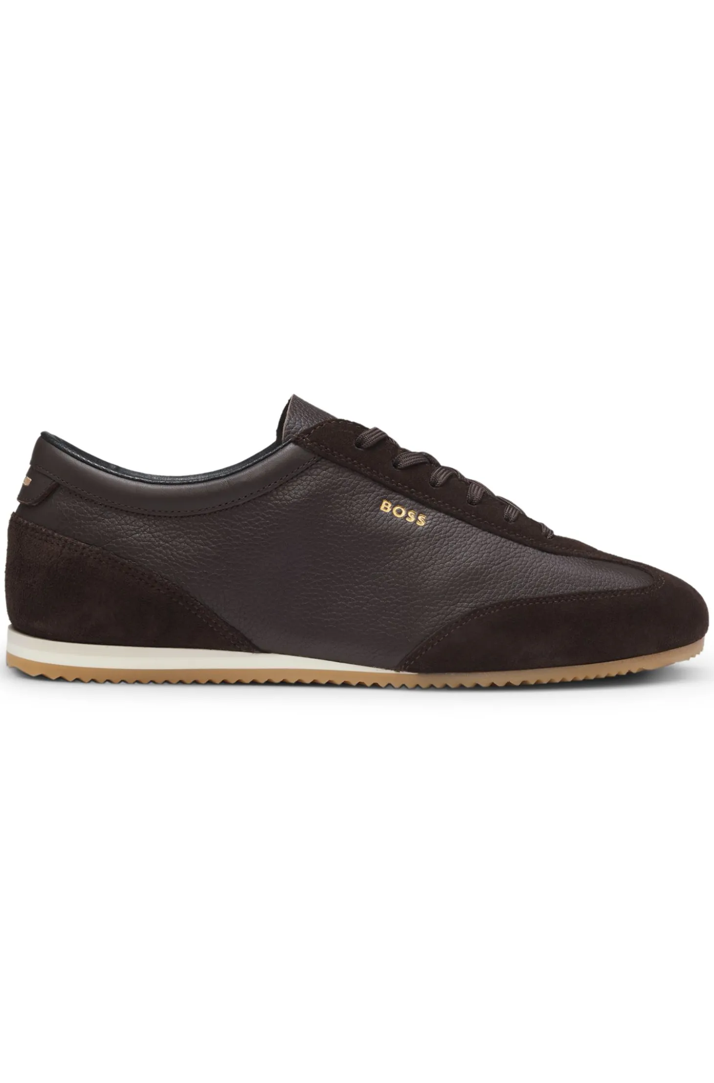 Ledersneakers mit Veloursleder-Details