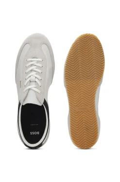Ledersneakers mit Veloursleder-Details