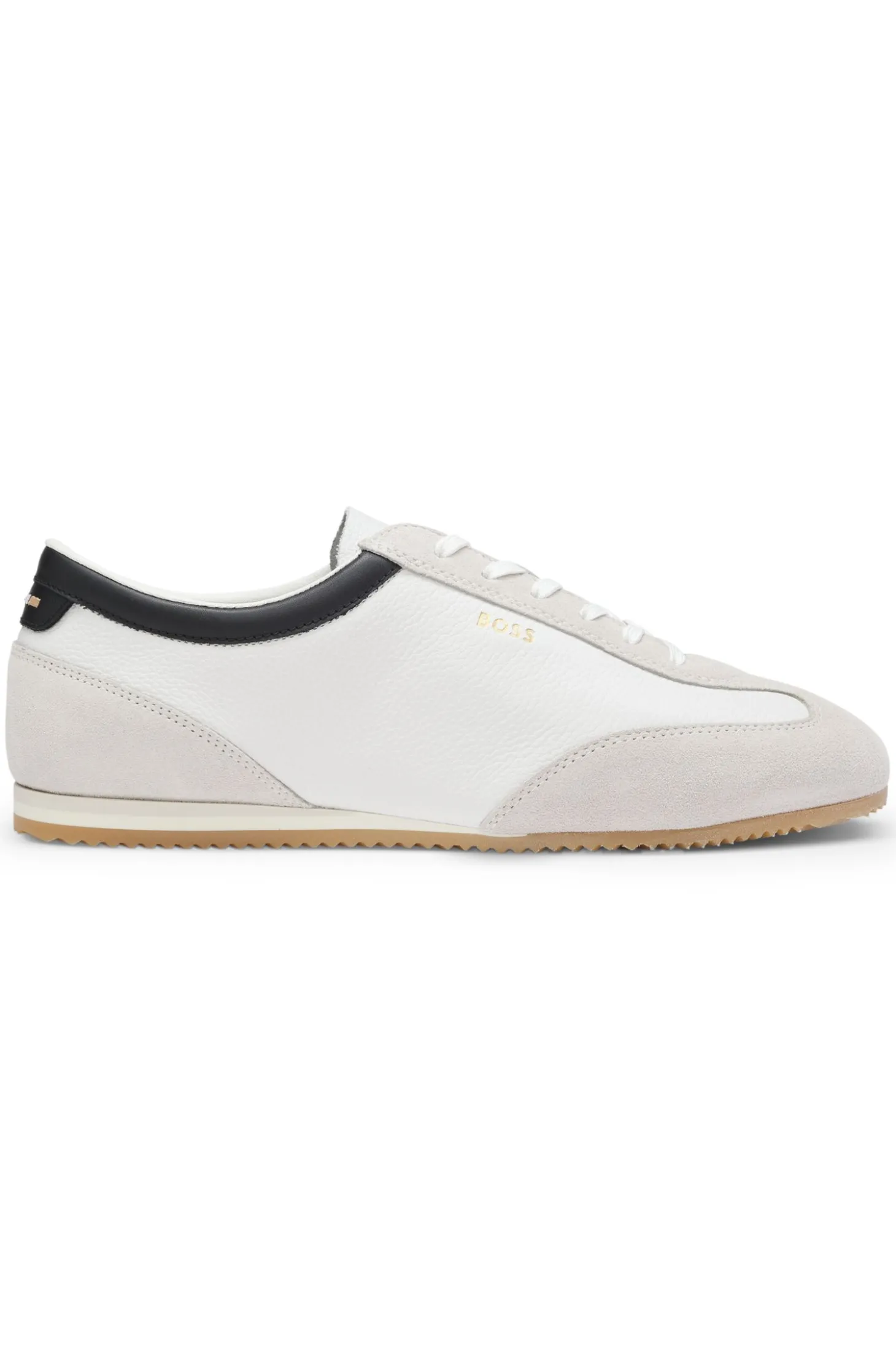 Ledersneakers mit Veloursleder-Details