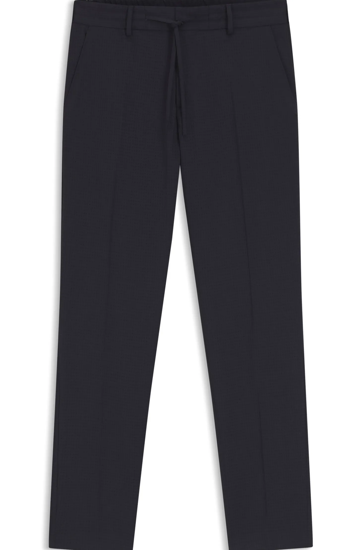 Leicht verstaubare Slim-Fit Hose aus waschmaschinenfestem Woll-Mix
