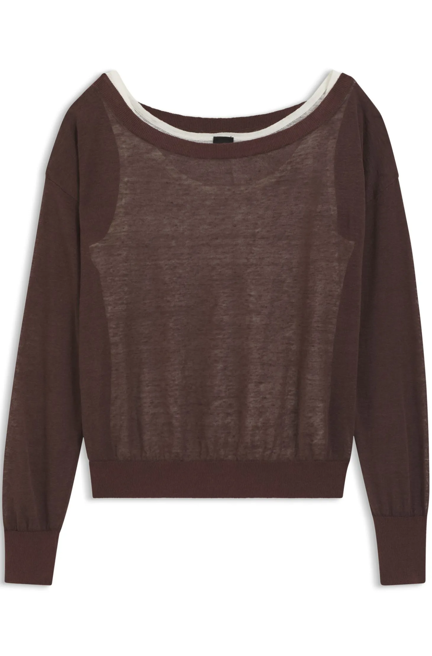 Leinen-Baumwoll-Pullover mit Unterzieh-Layer