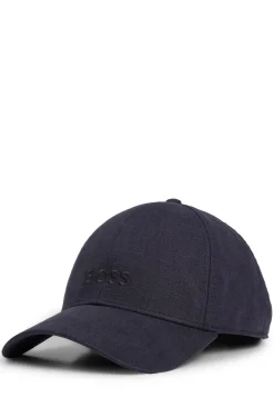 Leinen-Cap mit Logo-Stickerei