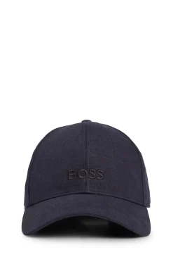 Leinen-Cap mit Logo-Stickerei