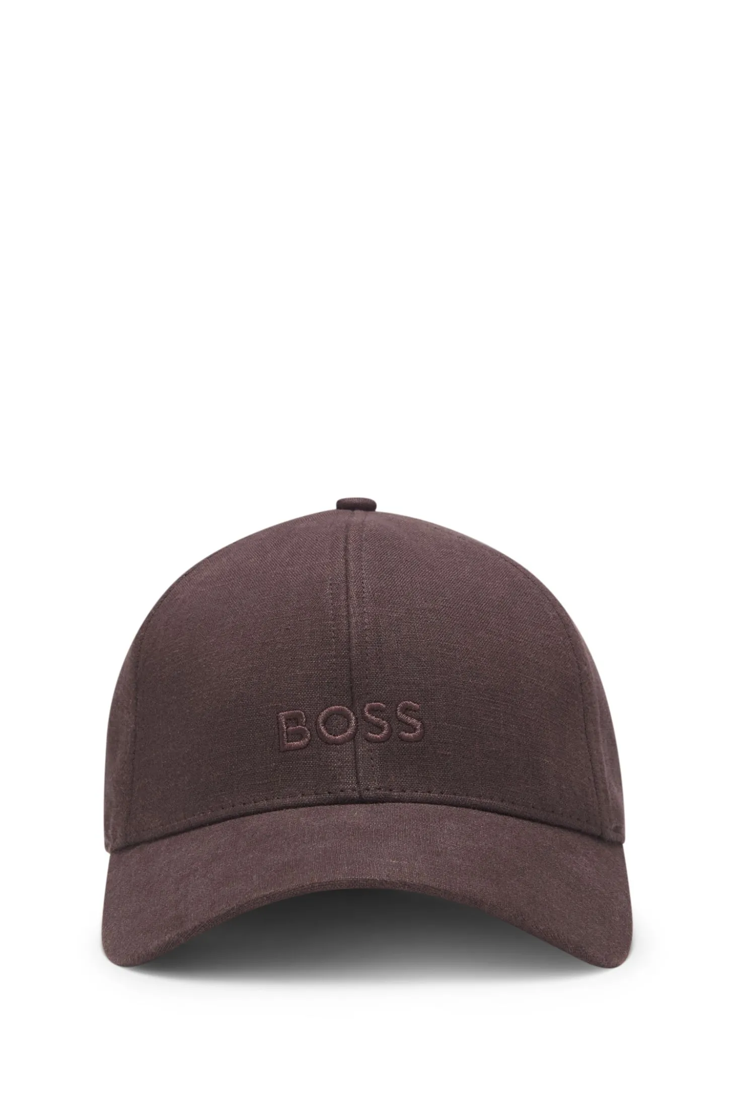 Leinen-Cap mit Logo-Stickerei