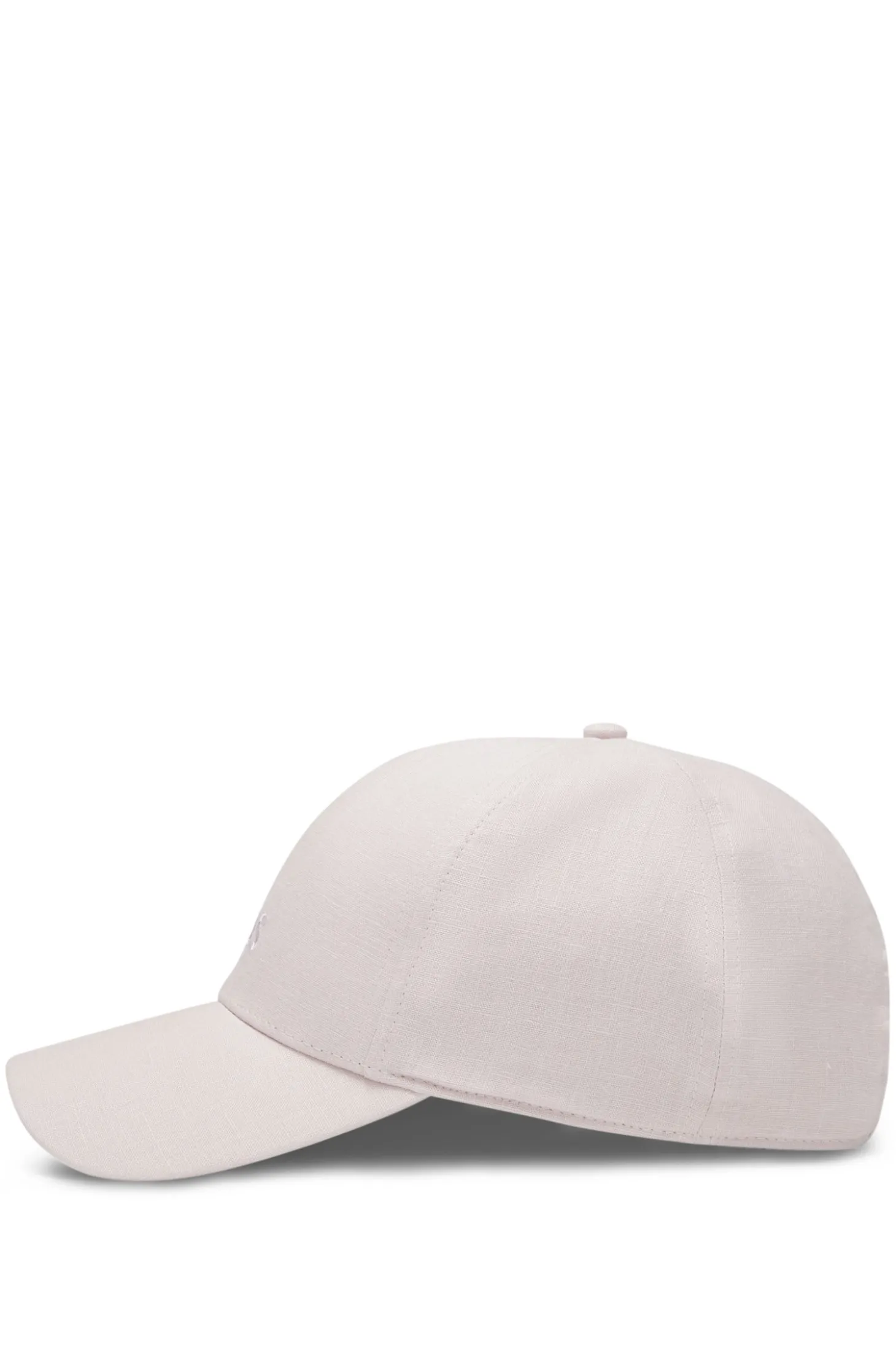 Leinen-Cap mit Logo-Stickerei