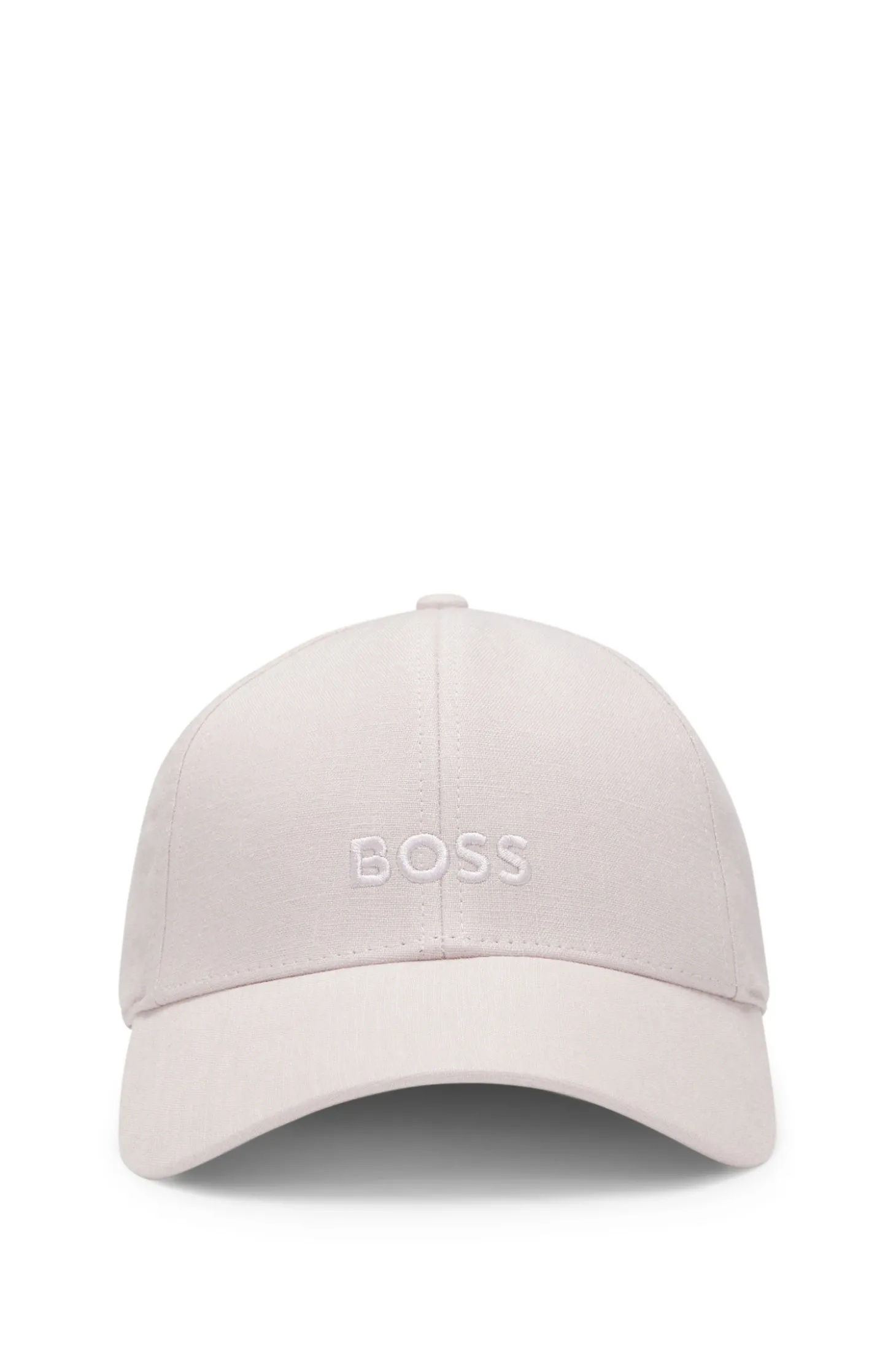 Leinen-Cap mit Logo-Stickerei